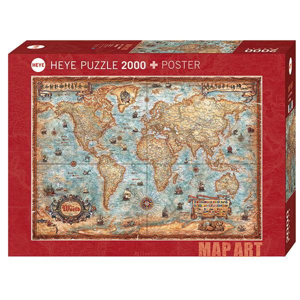 The World Map Art 2000 Piece Jigsaw Puzzle Heye