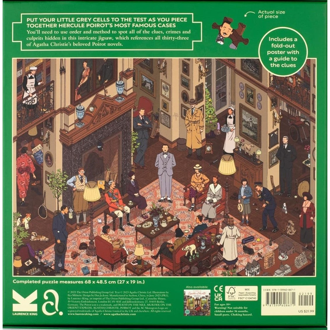 The World of Hercule Poirot 1000 Piece Jigsaw Puzzle Laurence King