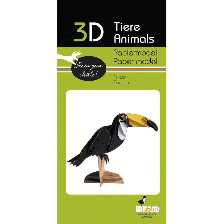 Toucan 3D Cardboard Model Kit Fridolin