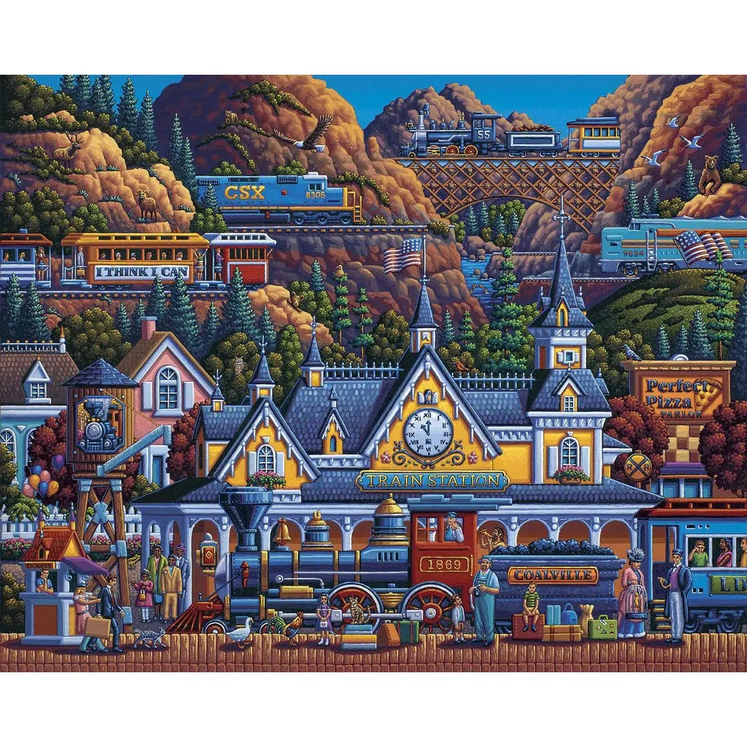 Train Station 300 Piece Jigsaw Puzzle Dowdle