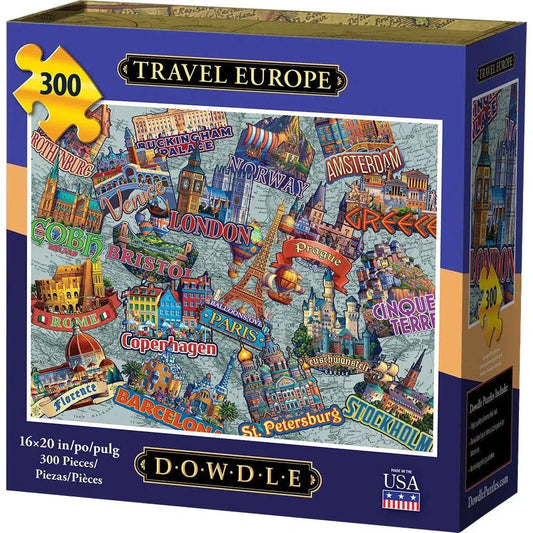 Travel Europe 300 Piece Jigsaw Puzzle Dowdle