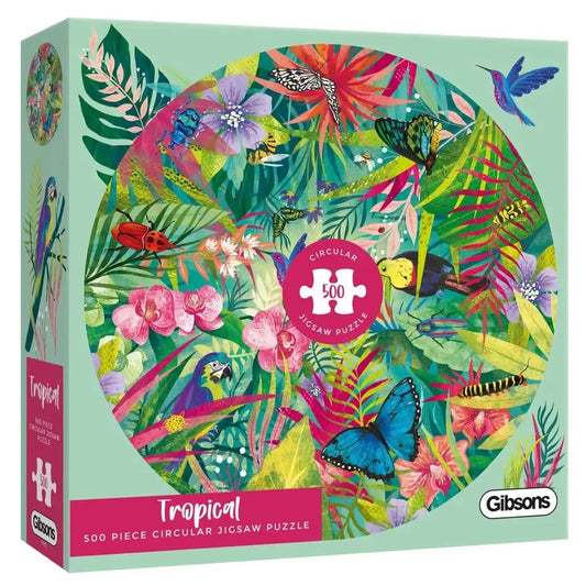 Tropical 500 Piece Round Jigsaw Puzzle Gibsons