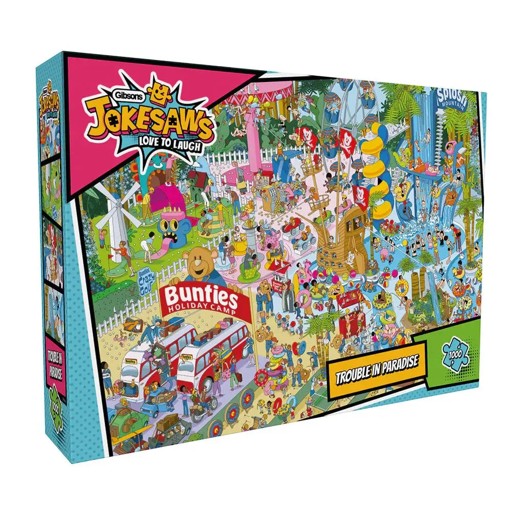 Trouble in Paradise "Jokesaw" 1000 Piece Jigsaw Puzzle Gibsons