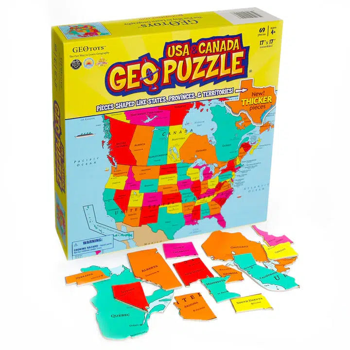 USA & Canada GeoPuzzle 69 Piece Jigsaw Puzzle Geotoys