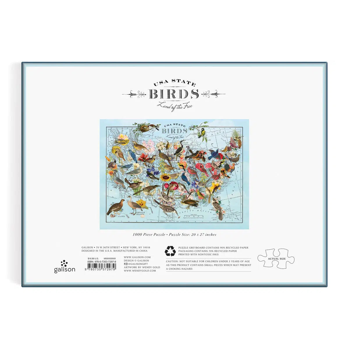 USA State Birds 1000 Piece Jigsaw Puzzle Galison