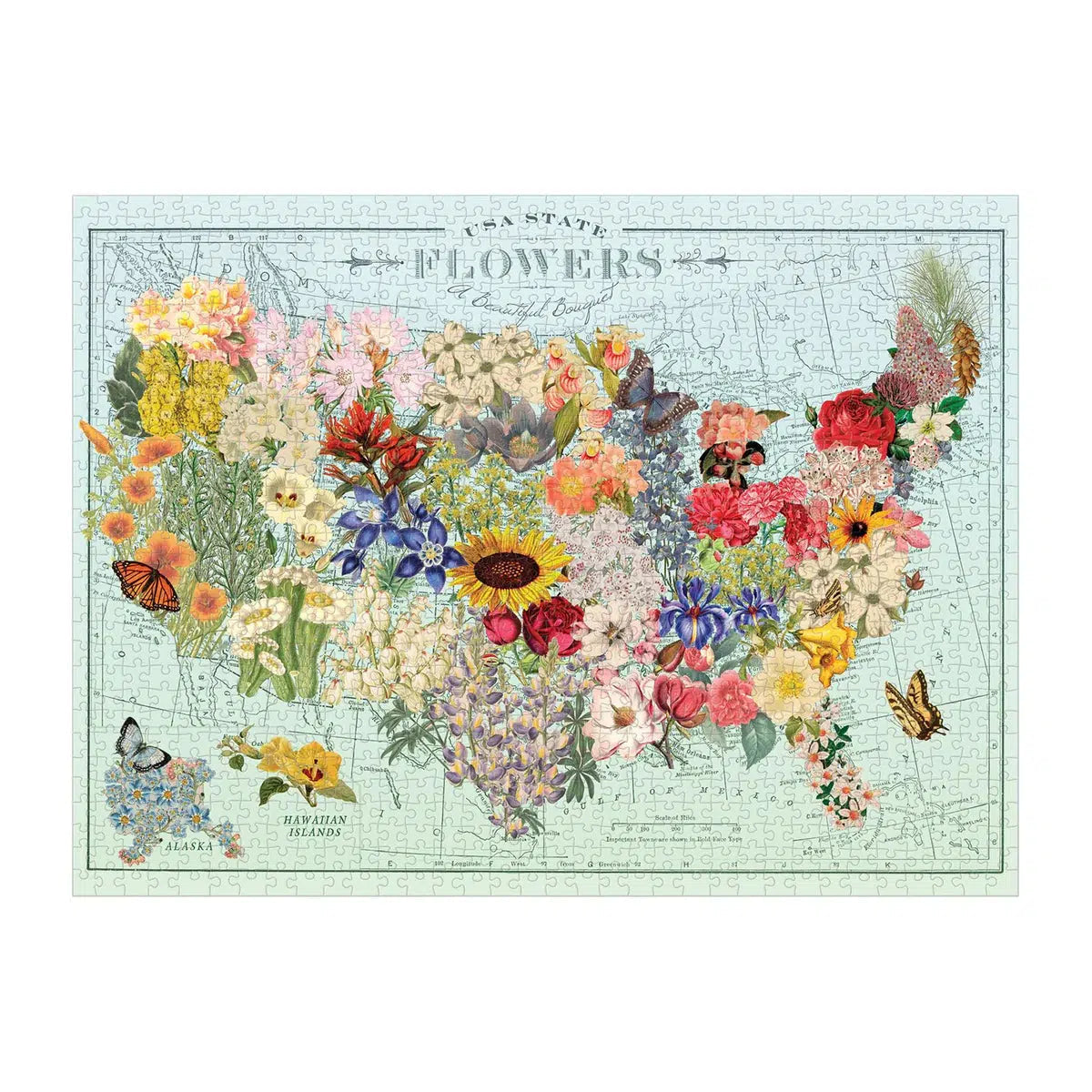 USA State Flowers 1000 Piece Jigsaw Puzzle Galison