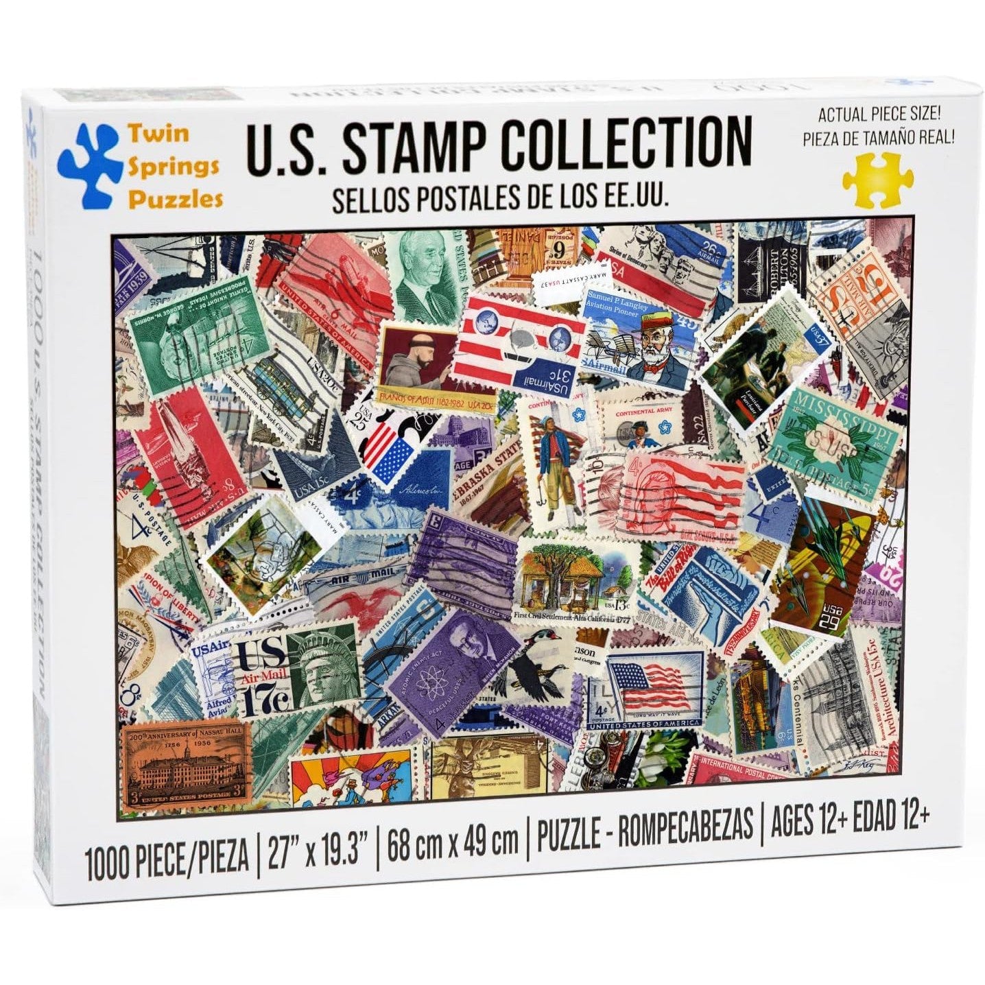 U.S. Stamp Collection 1000 Piece Jigsaw Puzzle Twin Spring