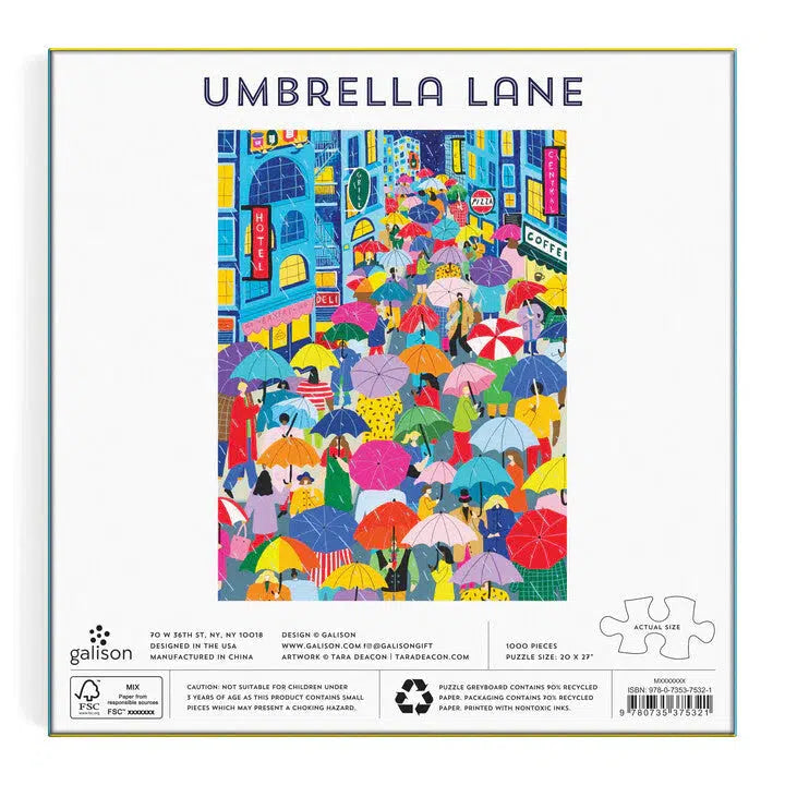 Umbrella Lane 1000 Piece Jigsaw Puzzle Galison