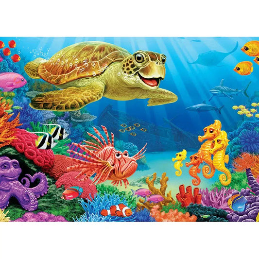 Undersea Turtle 35 Piece Tray Jigsaw Puzzle Cobble Hill