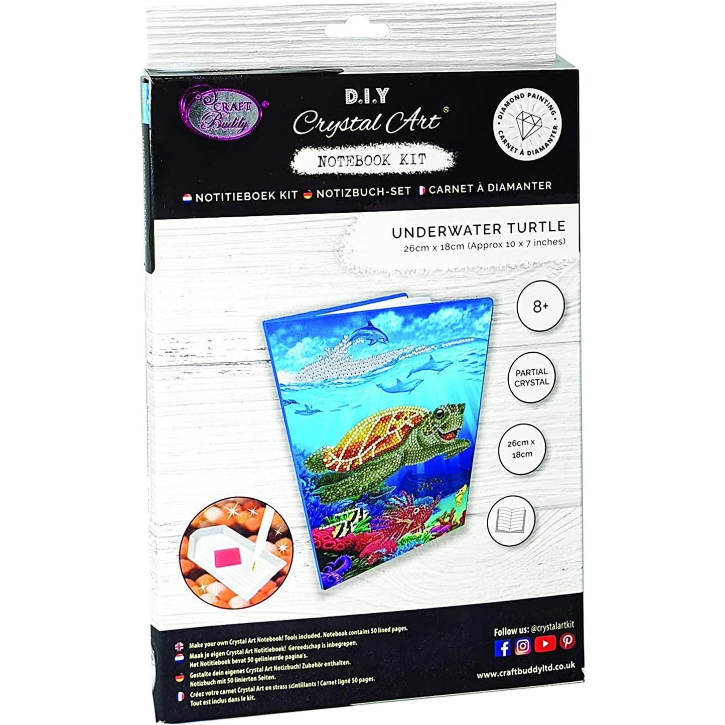 Underwater Turtle Crystal Art Notebook Kit Craft Buddy