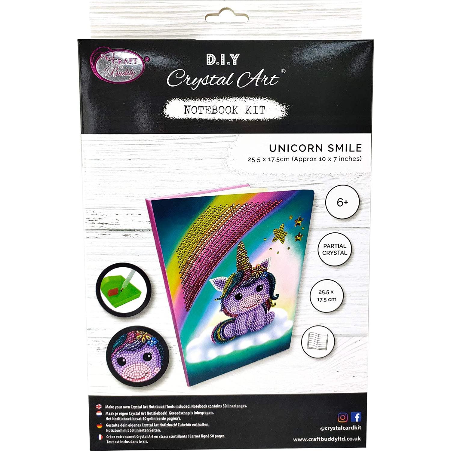 Unicorn Smile Crystal Art Notebook Kit Craft Buddy