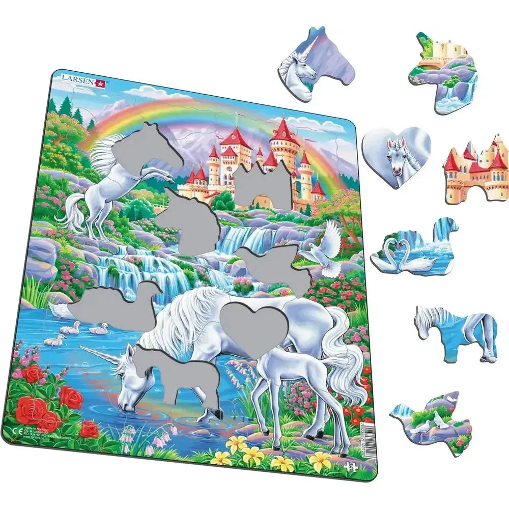 Unicorns Under the Rainbow 32 Piece Tray Jigsaw Puzzle Larsen