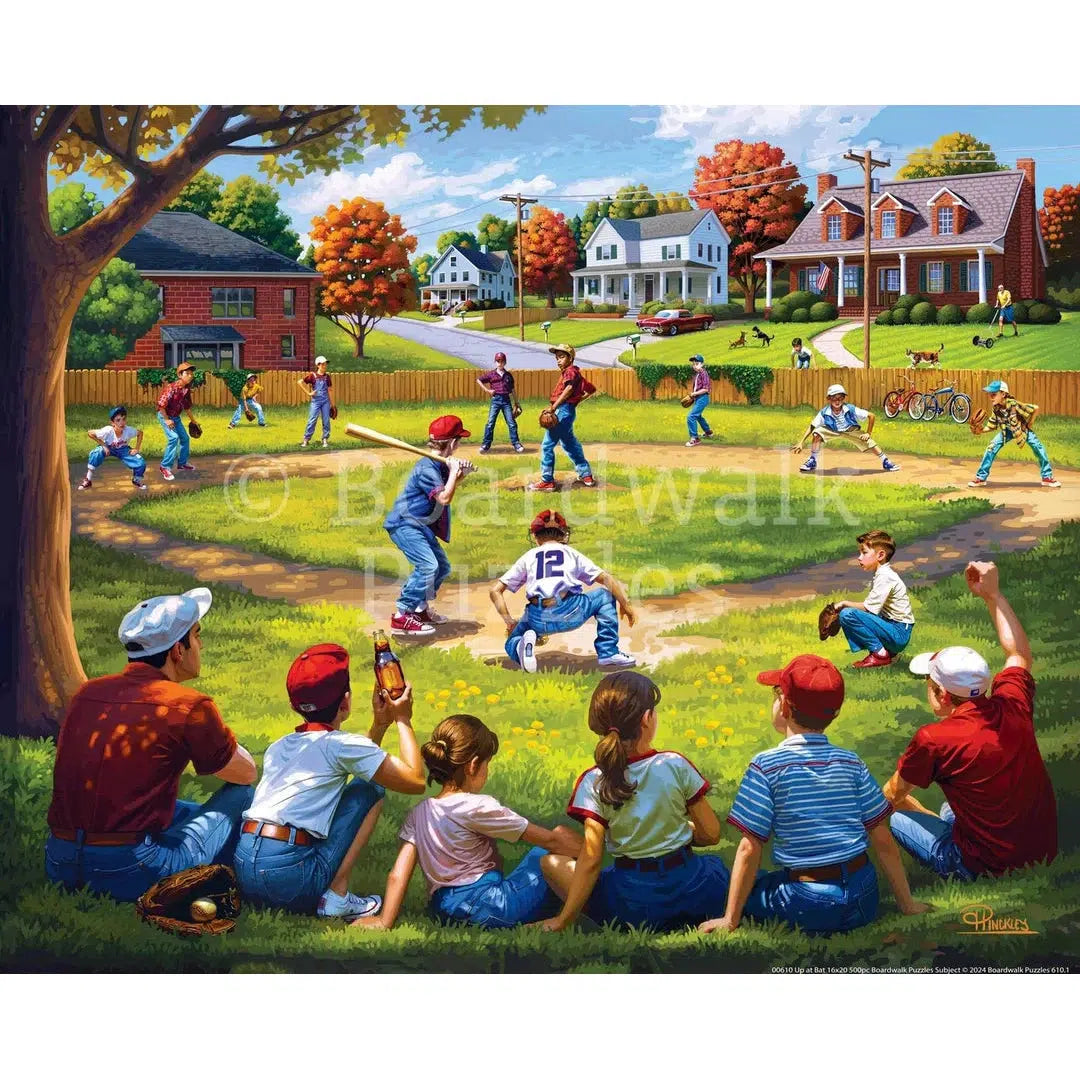 Up at Bat 500 Piece Jigsaw Puzzle Boardwalk