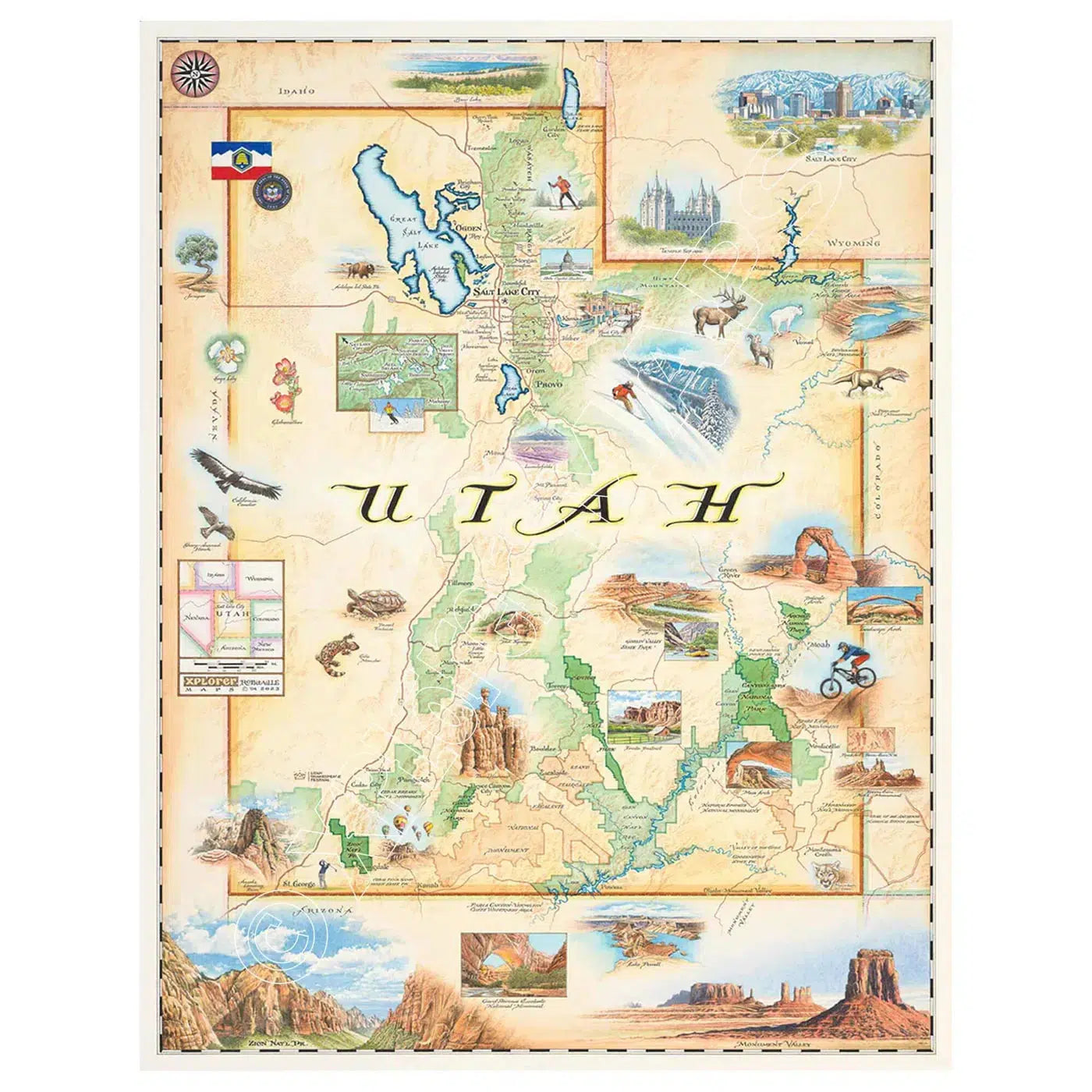 Utah State 1000 Piece Jigsaw Puzzle Xplorer Maps