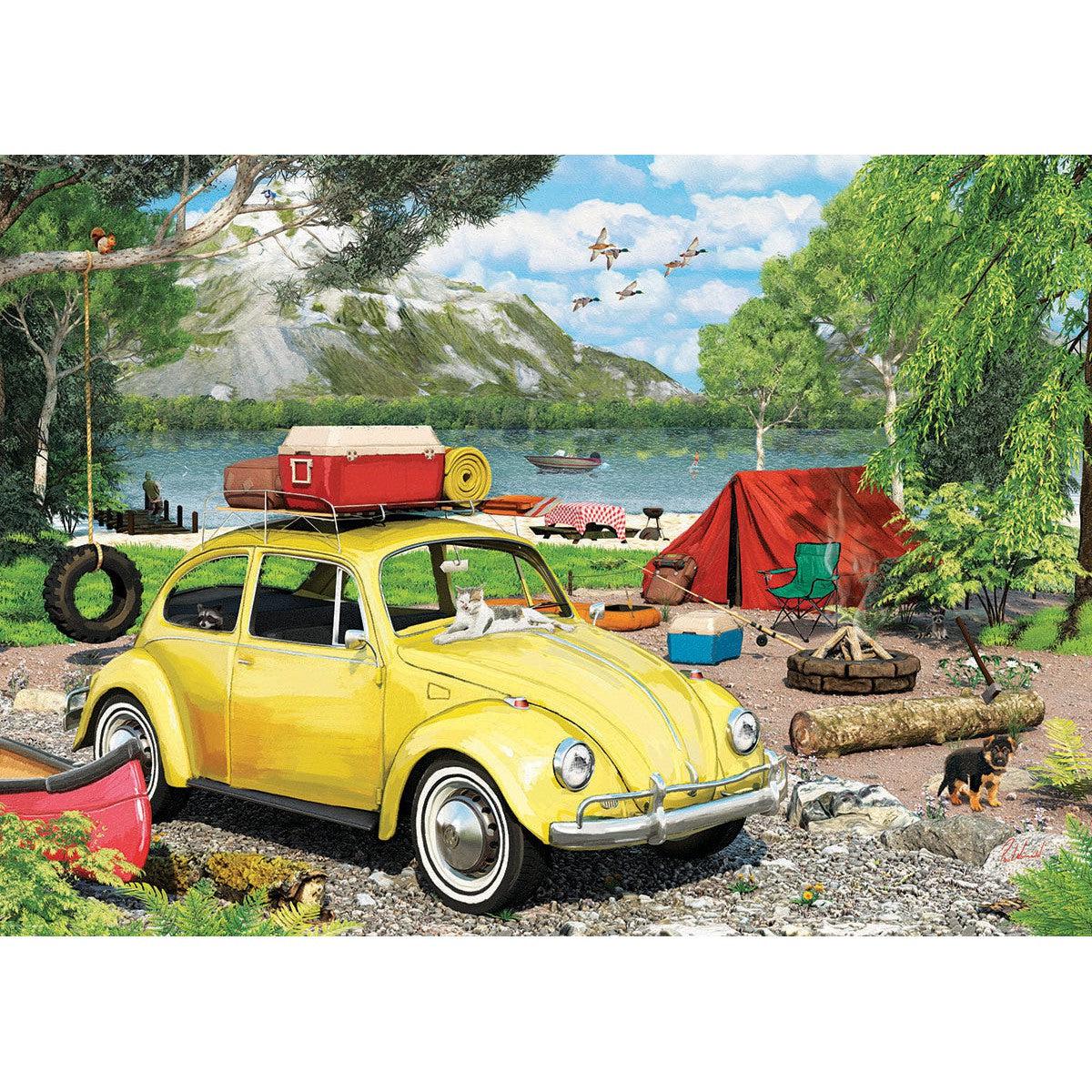 VW Beetle Camping 550 Piece Jigsaw Puzzle in Tin Eurographics