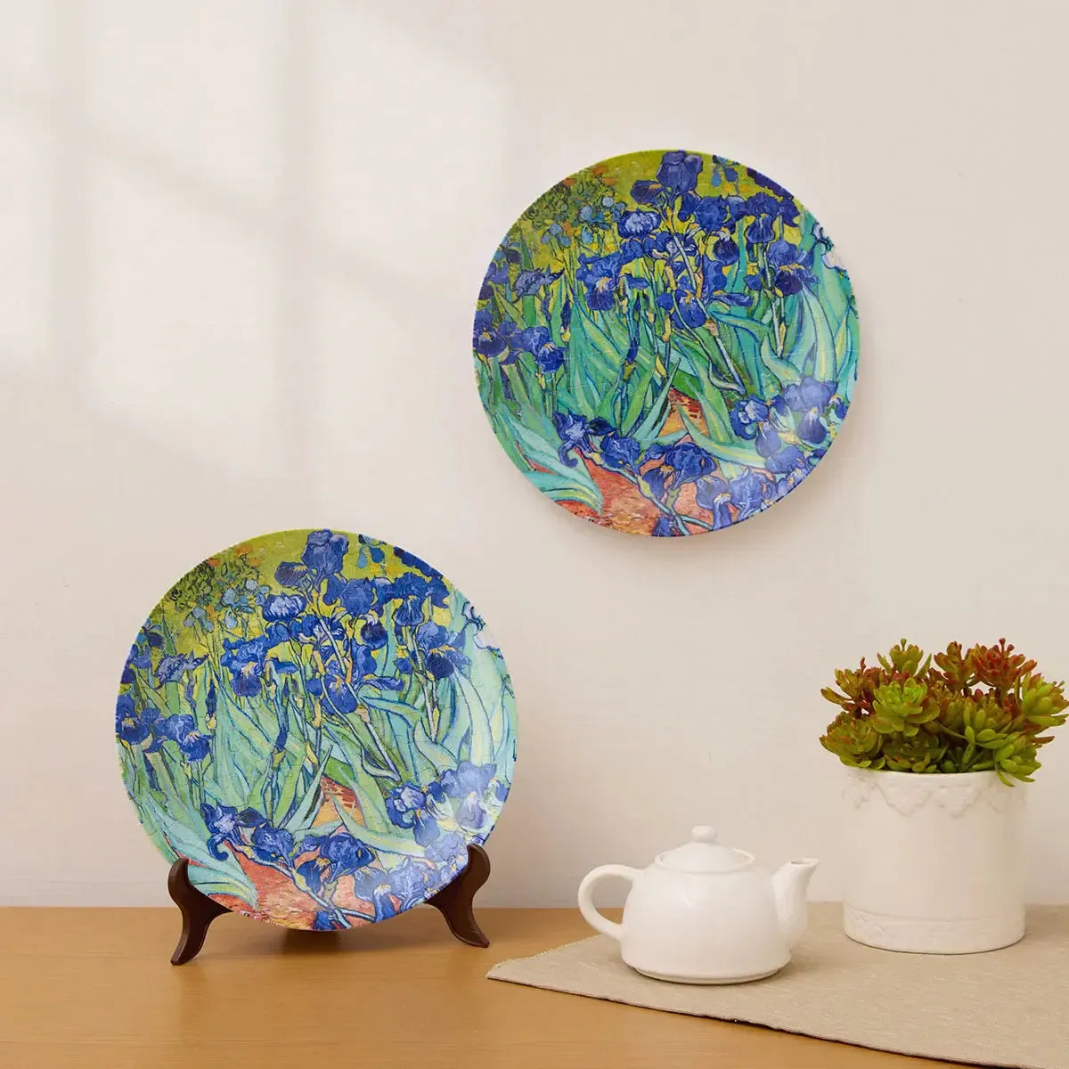 Van Gogh Irises Plate 124 Piece 3D Plastic Jigsaw Puzzle PieceRelax