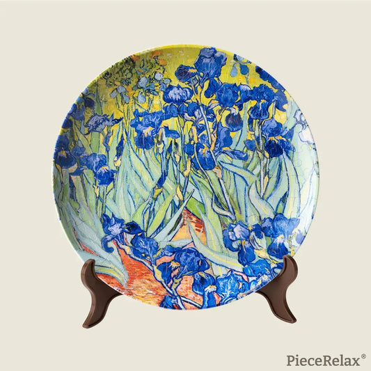 Van Gogh Irises Plate 124 Piece 3D Plastic Jigsaw Puzzle PieceRelax