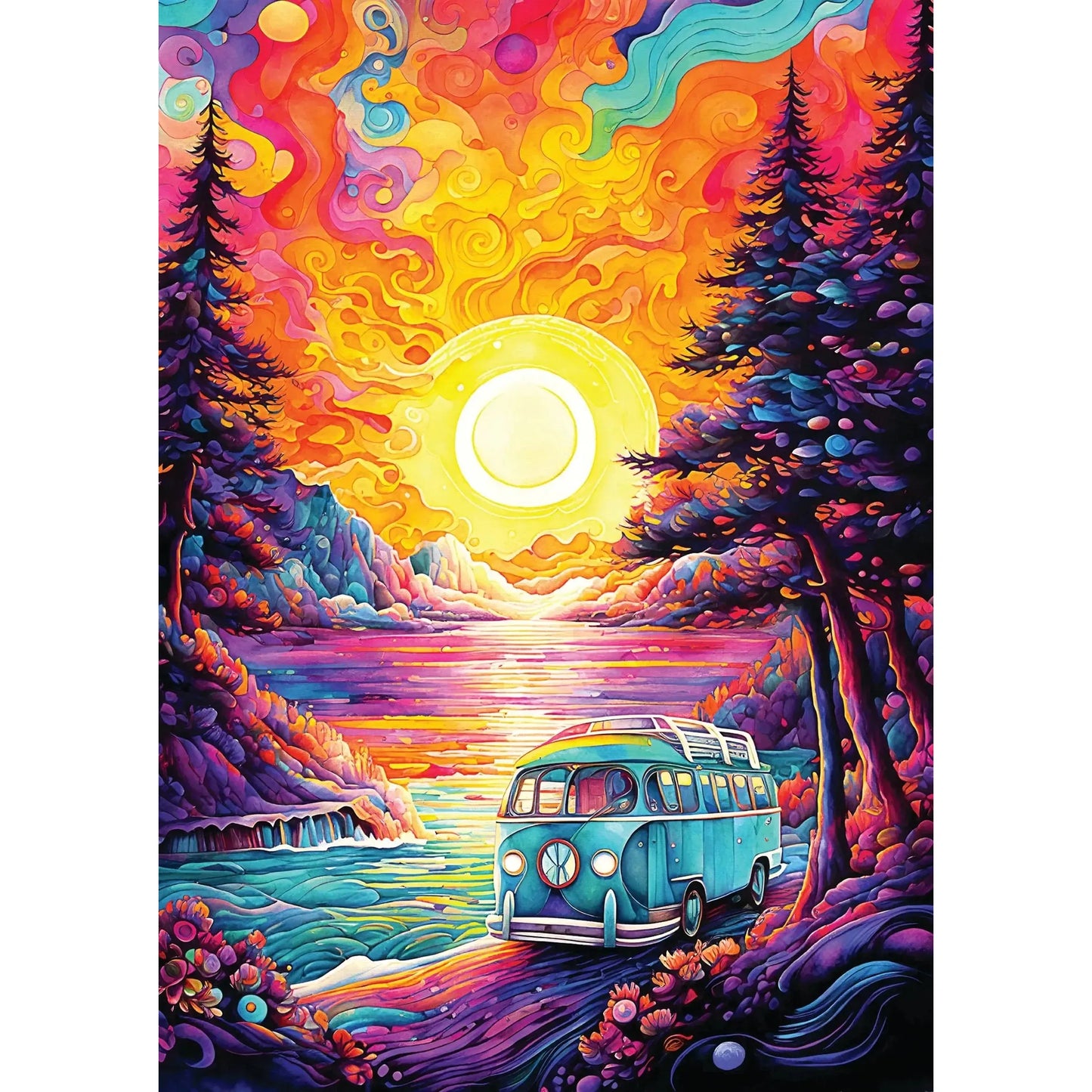 Van Life at the Beach 1000 Piece Jigsaw Puzzle Enjoy