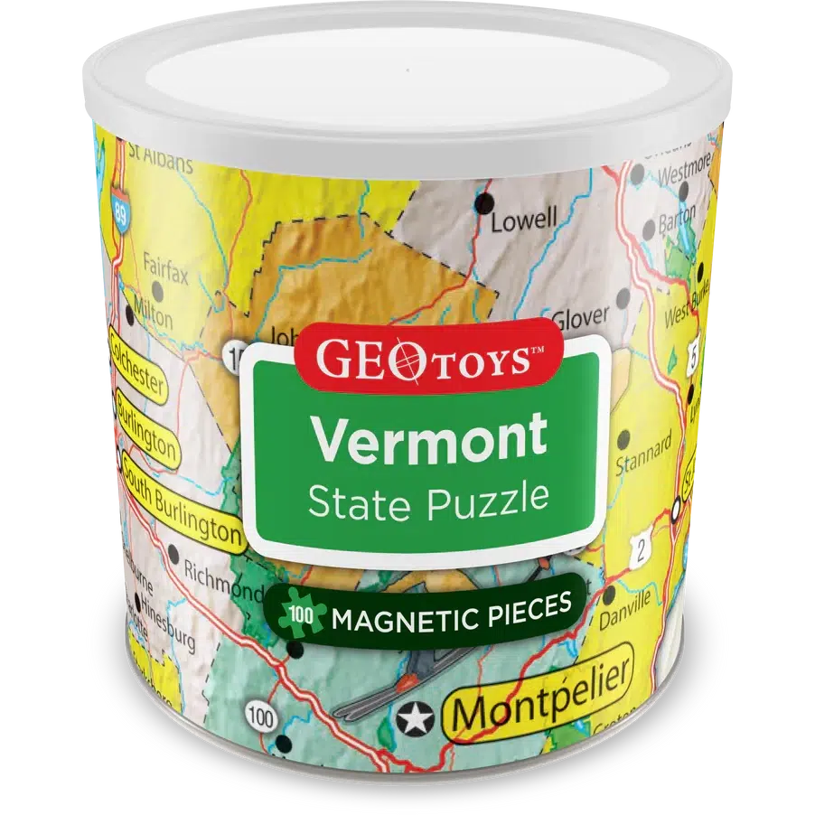 Vermont State 100 Piece Magnetic Jigsaw Puzzle Geotoys