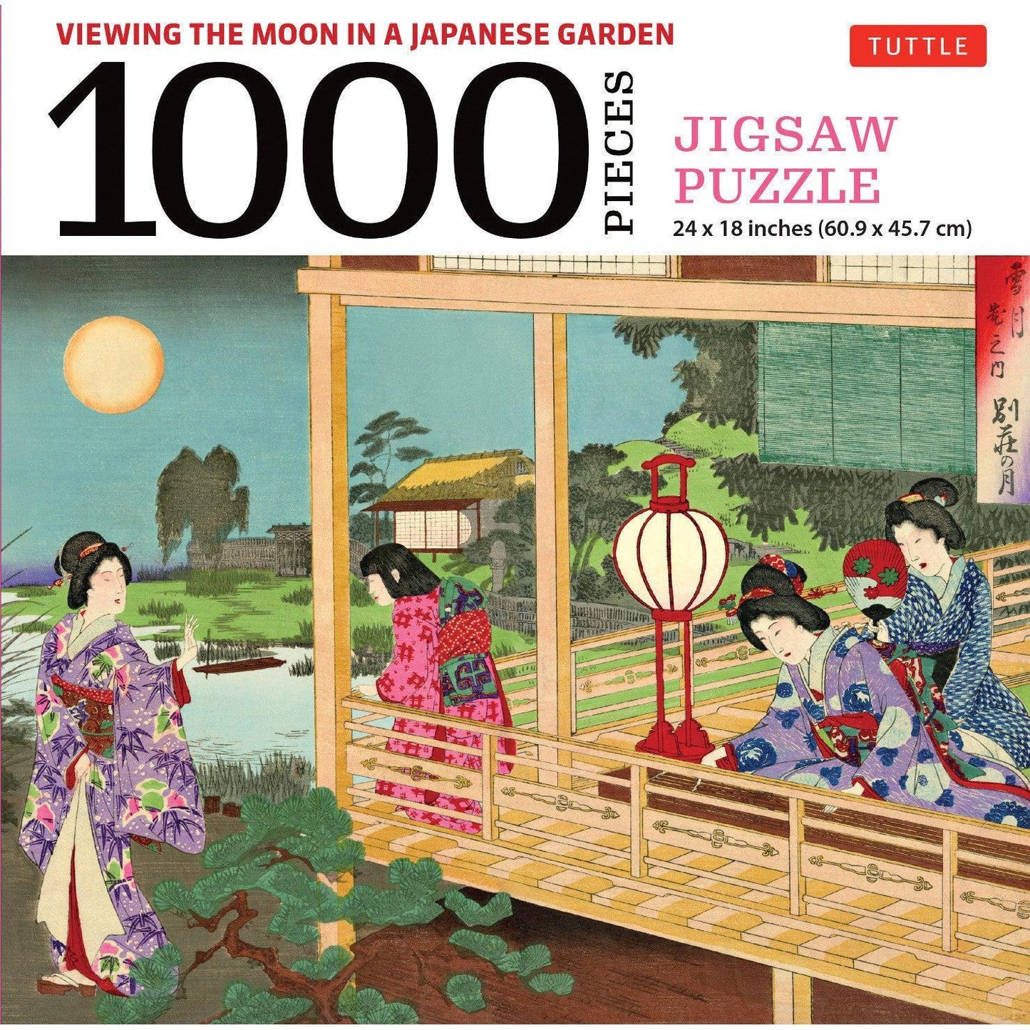 Viewing the Moon in a Japanese Garden 1000 Piece Jigsaw Puzzle Tuttle