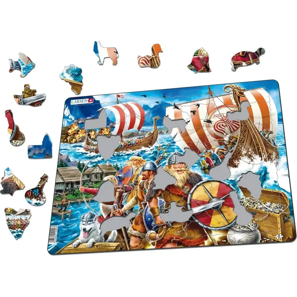 Viking Raid 65 Piece Tray Jigsaw Puzzle Larsen