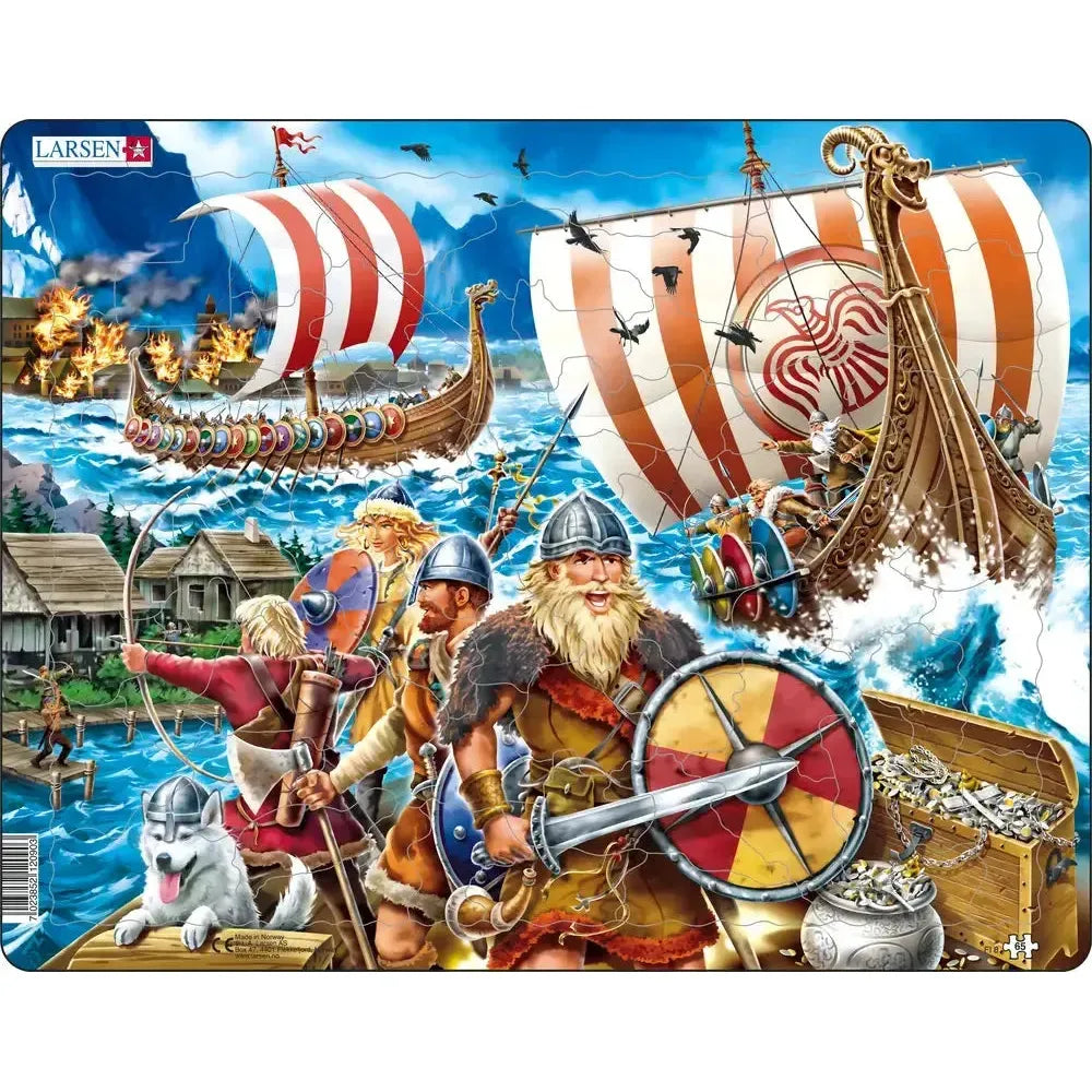 Viking Raid 65 Piece Tray Jigsaw Puzzle Larsen