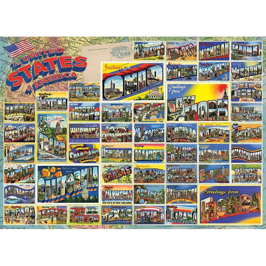 Vintage American Postcards 1000 Piece Jigsaw Puzzle Cobble Hill