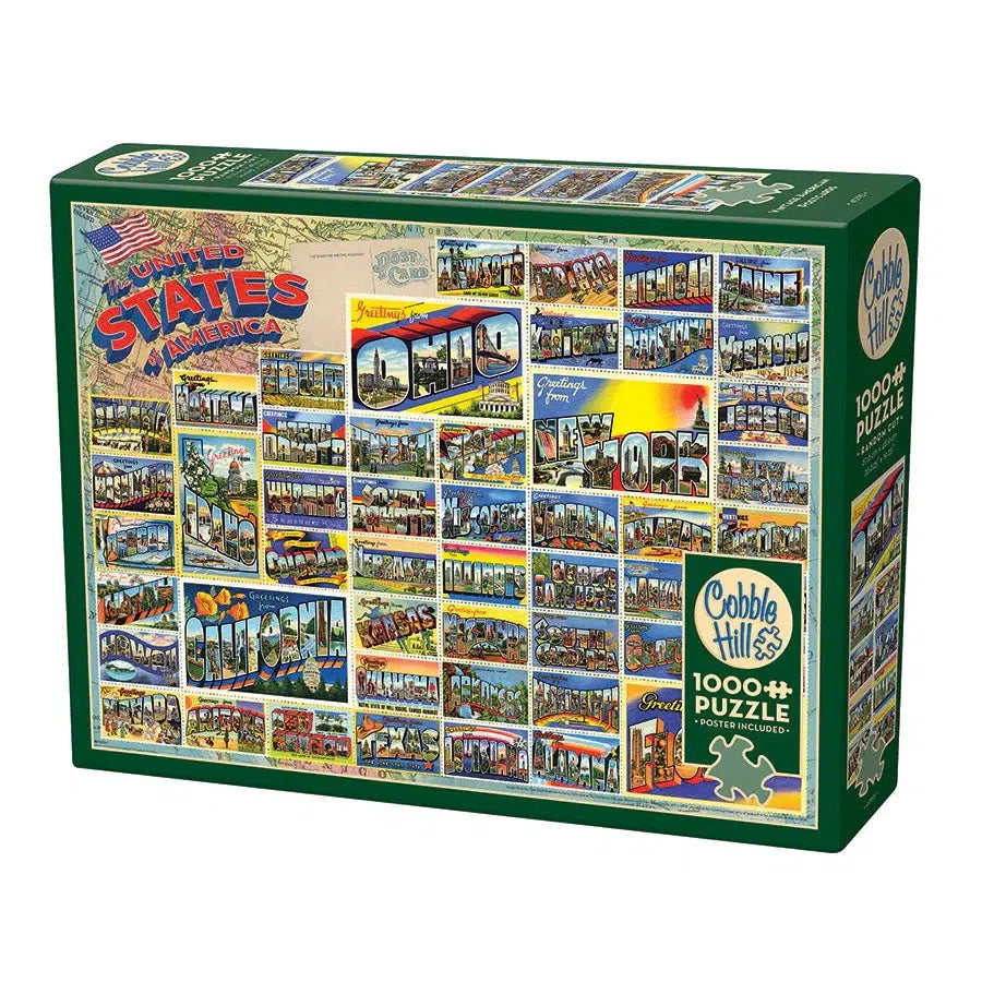 Vintage American Postcards 1000 Piece Jigsaw Puzzle Cobble Hill