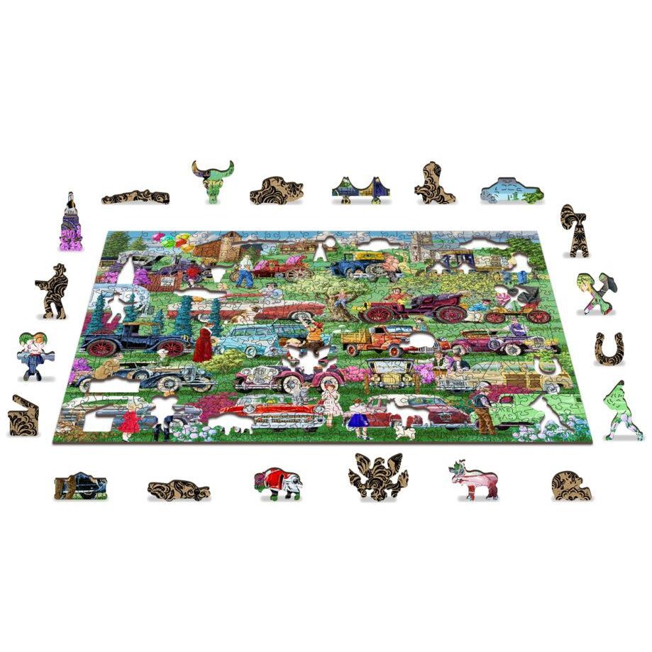 Vintage Cars 505 Piece Wood Jigsaw Puzzle Wooden City