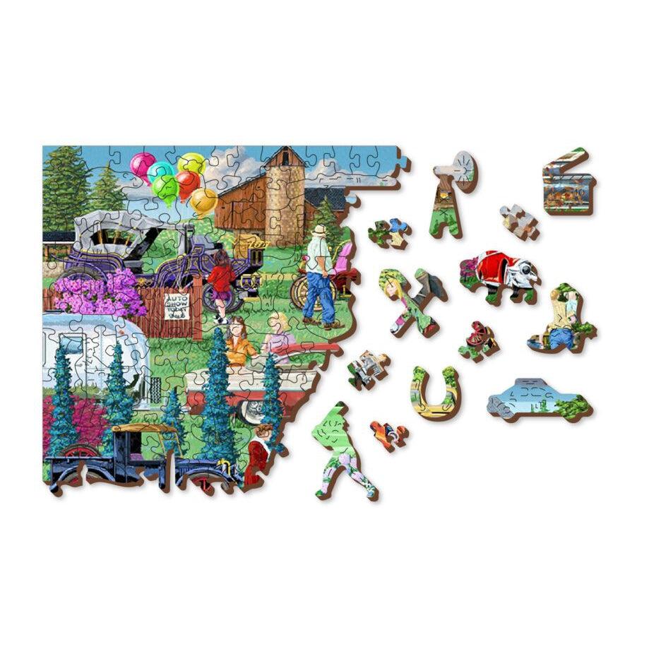 Vintage Cars 505 Piece Wood Jigsaw Puzzle Wooden City