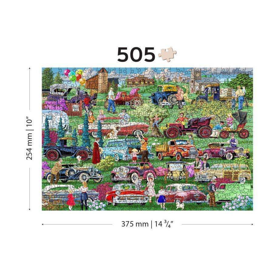 Vintage Cars 505 Piece Wood Jigsaw Puzzle Wooden City