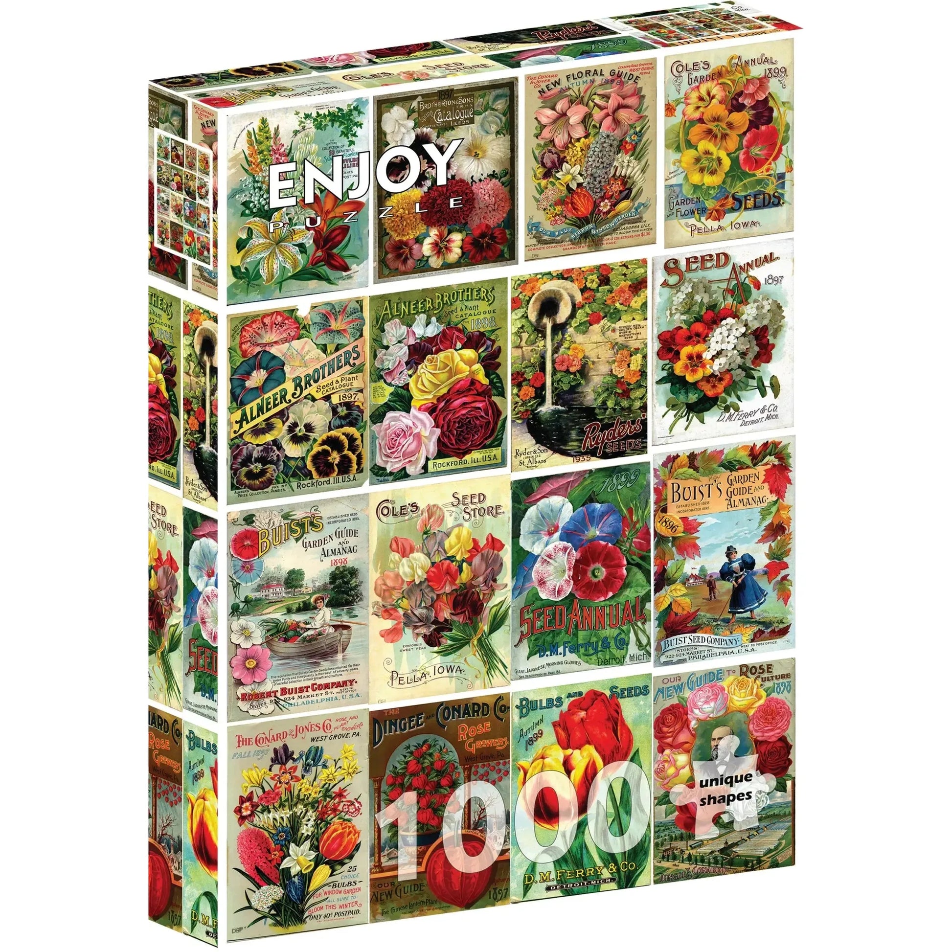 Vintage Flower Seed Packets 1000 Piece Jigsaw Puzzle Enjoy
