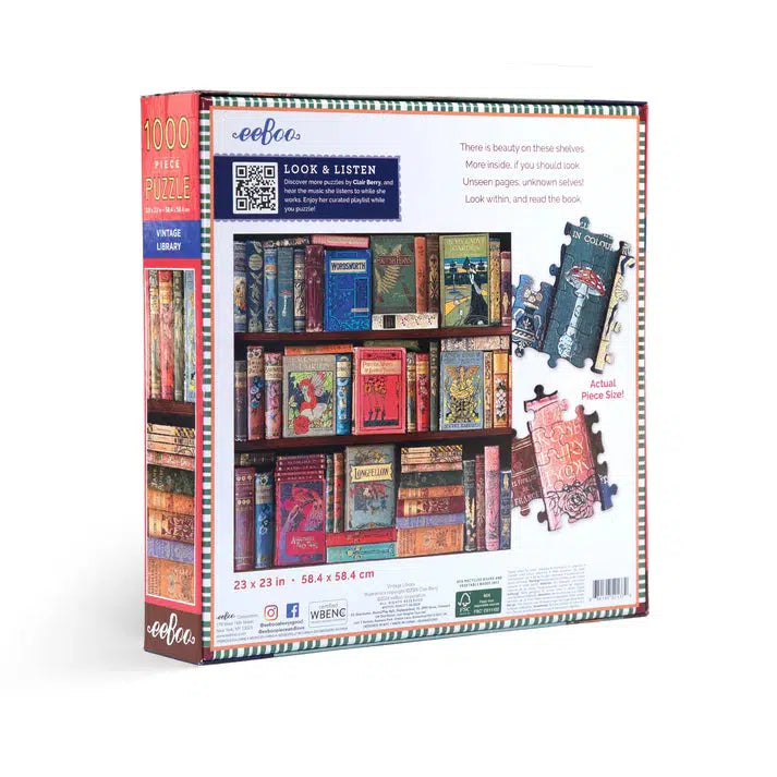 Vintage Library 1000 Piece Jigsaw Puzzle eeBoo