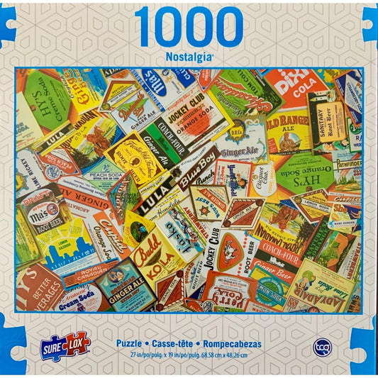 Vintage Soda Labels Nostalgia 1000 Piece Jigsaw Puzzle Sure Lox