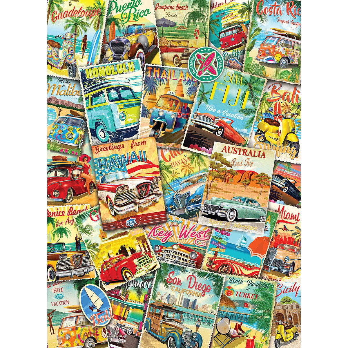 Vintage Travel Collage 1000 Piece Jigsaw Puzzle Eurographics