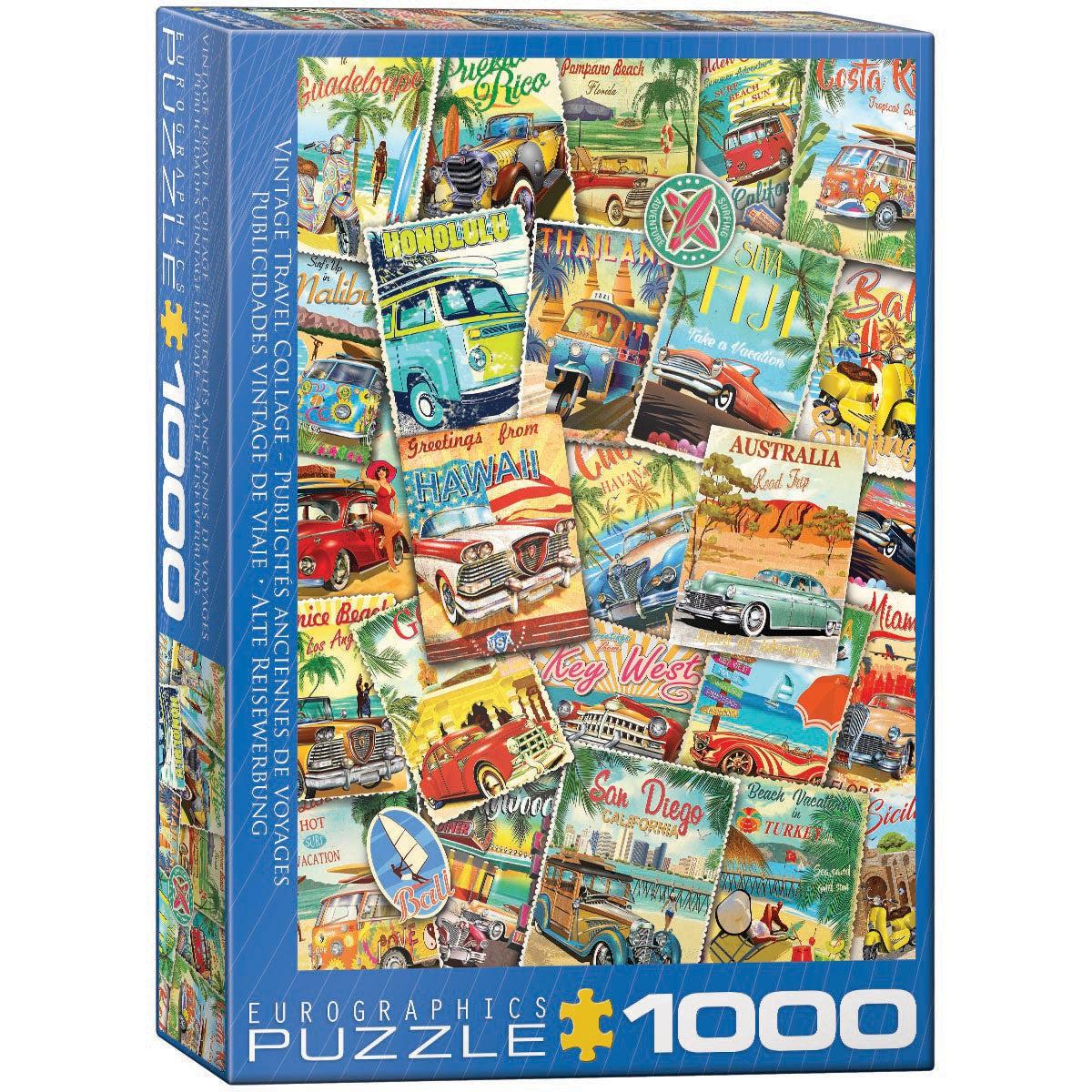 Vintage Travel Collage 1000 Piece Jigsaw Puzzle Eurographics