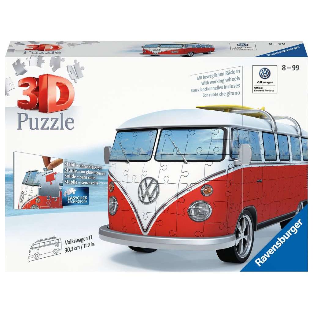 Volkswagen T1 Bus Surfer 187 Piece 3D Jigsaw Puzzle Ravensburger