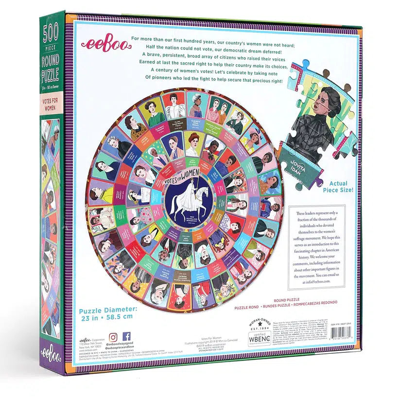 Votes for Women 500 Piece Round Jigsaw Puzzle eeBoo