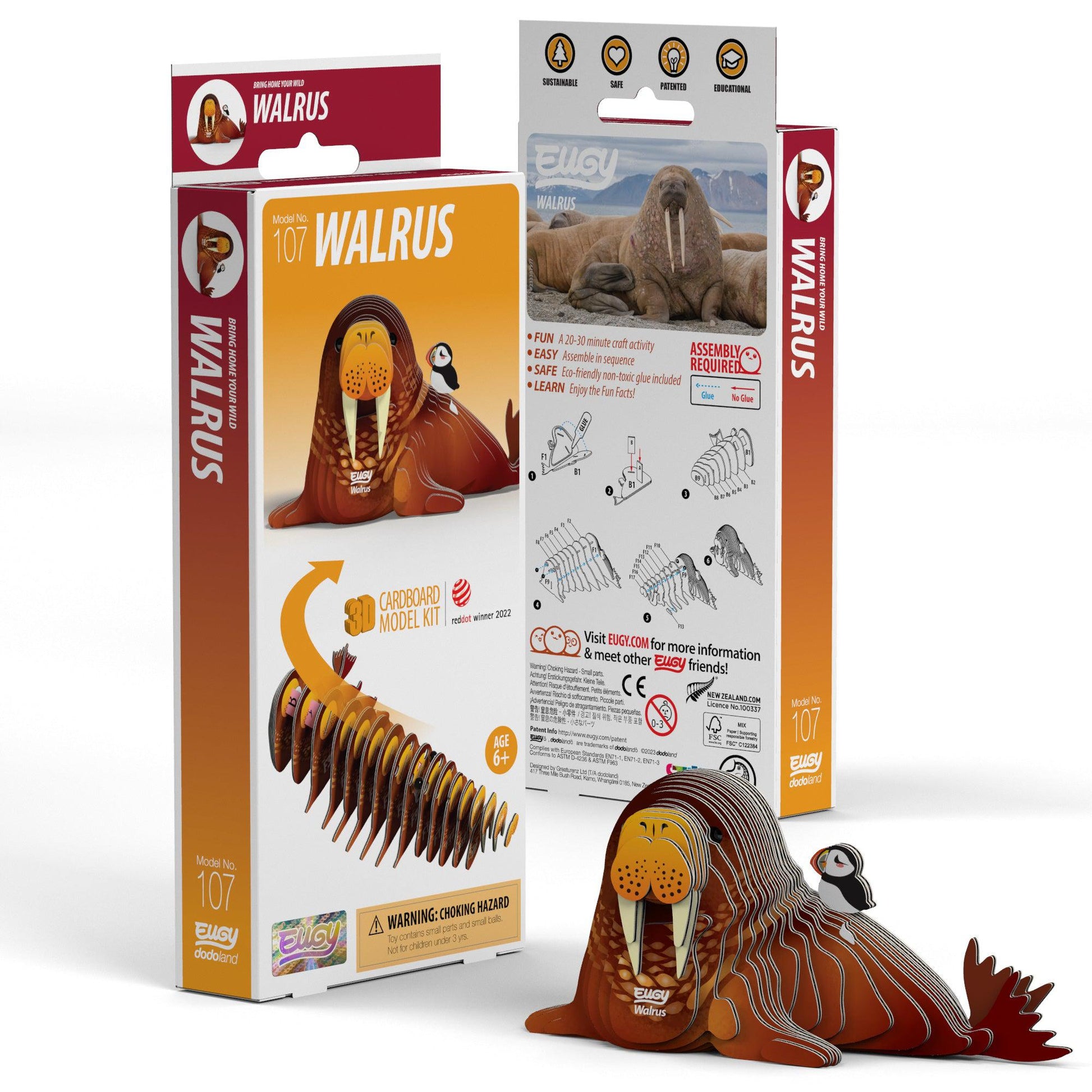 Walrus 3D Cardboard Model Kit Eugy