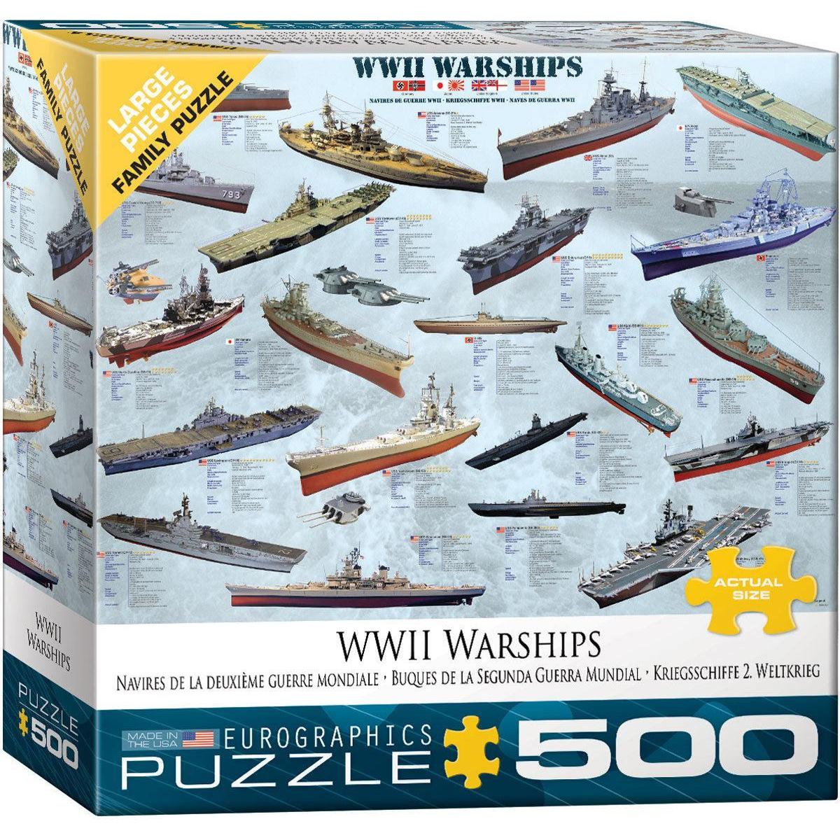 War World 2 Warships 500 Piece Jigsaw Puzzle Eurographics