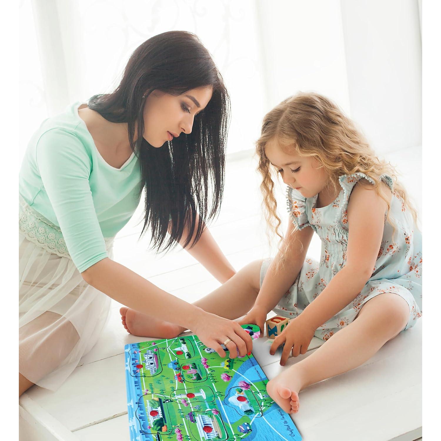 Washington DC Monuments 8 Piece Wooden Peg Puzzle Puzzled