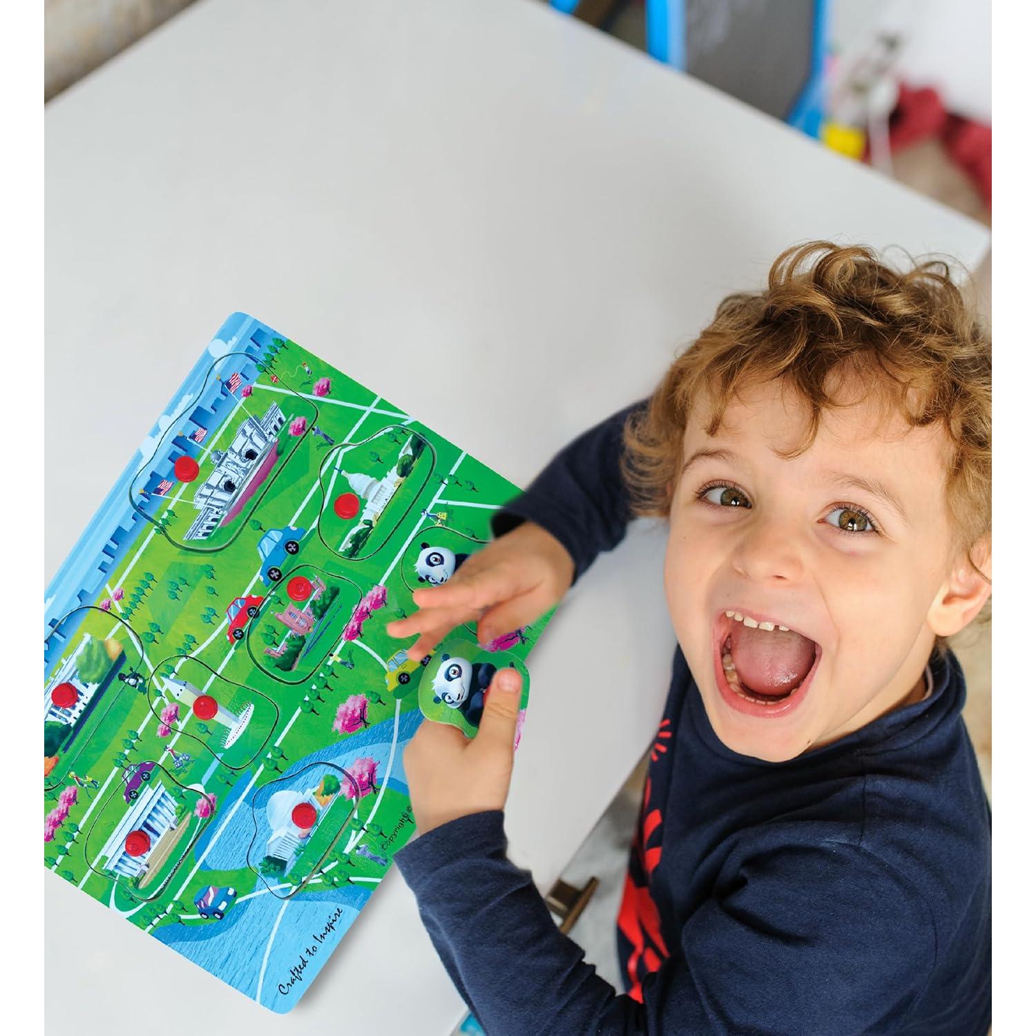 Washington DC Monuments 8 Piece Wooden Peg Puzzle Puzzled