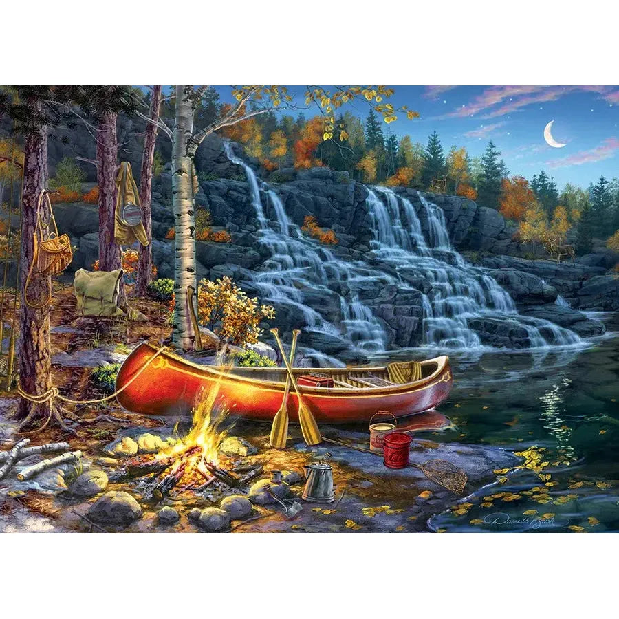 Waterfall Camp 1000 Piece Jigsaw Puzzle Cobble Hill