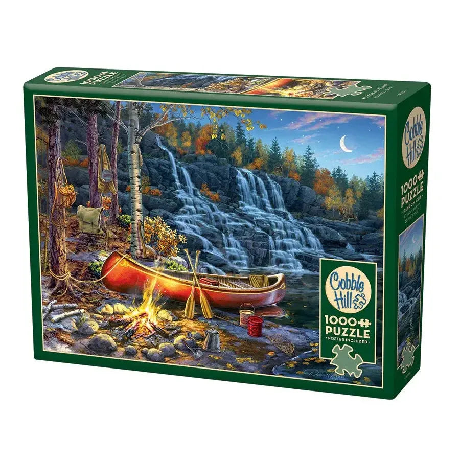 Waterfall Camp 1000 Piece Jigsaw Puzzle Cobble Hill