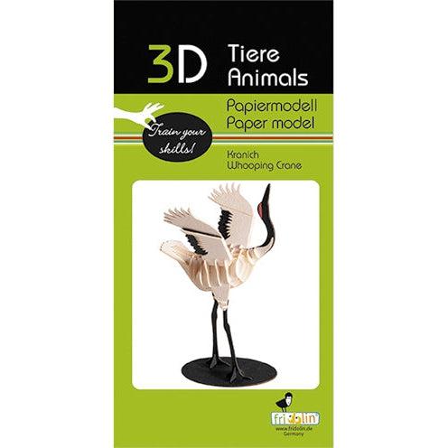 Whooping Crane 3D Cardboard Model Kit Fridolin