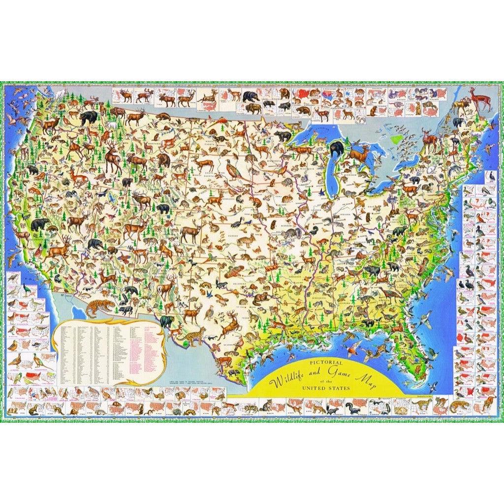 Wildlife Map 2000 Piece Jigsaw Puzzle NYPC