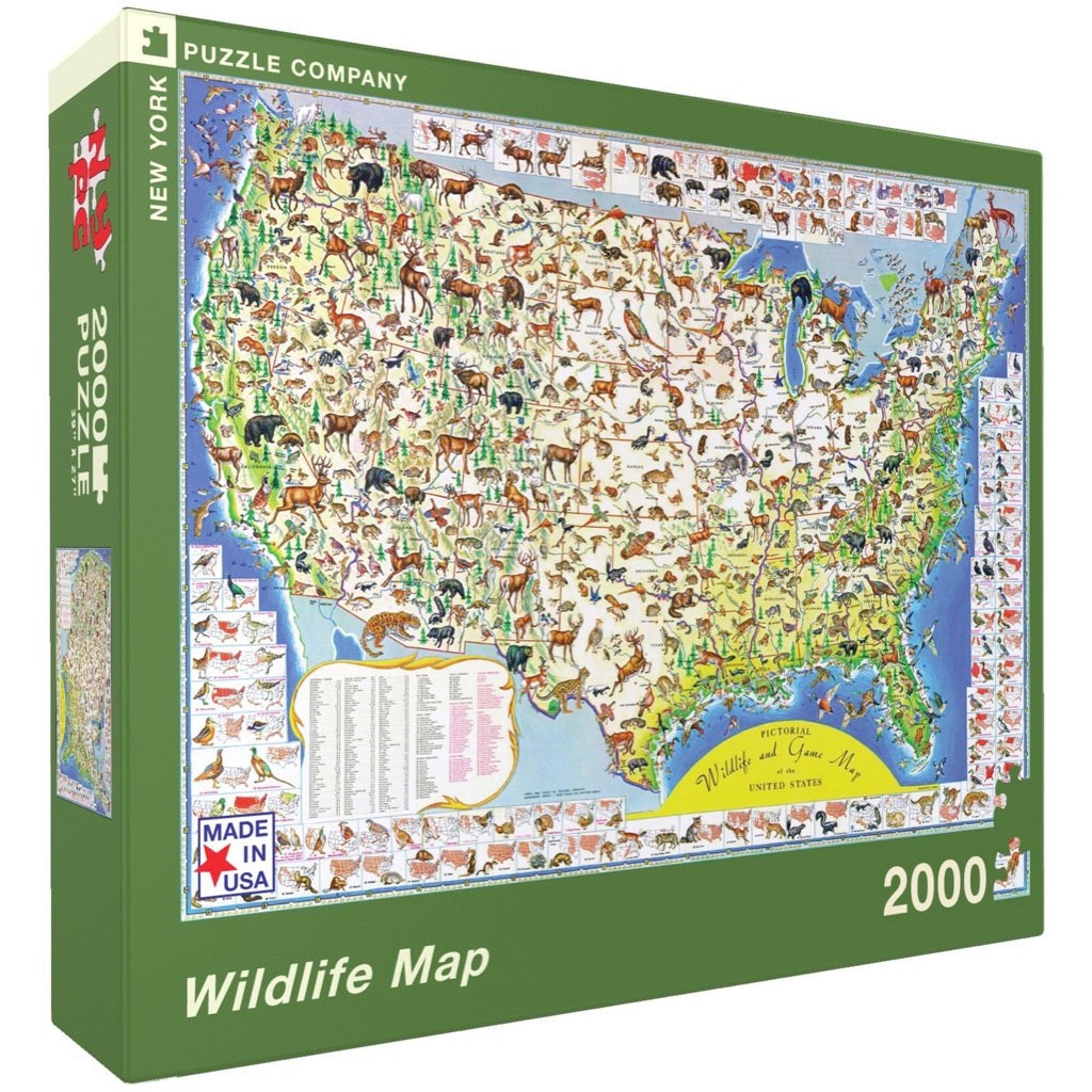 Wildlife Map 2000 Piece Jigsaw Puzzle NYPC