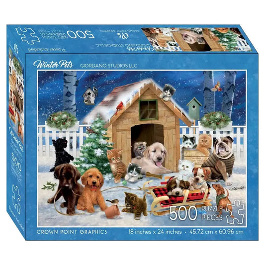 Winter Pets 500 Piece Soft Touch Jigsaw Puzzle Crown Point
