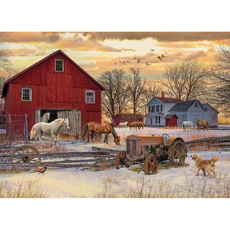 Winter on the Farm 1000 Piece Jigsaw Puzzle Cobble Hill