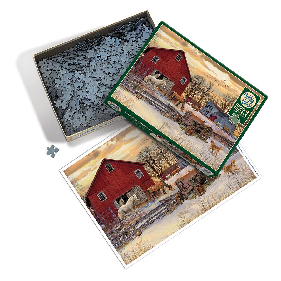 Winter on the Farm 1000 Piece Jigsaw Puzzle Cobble Hill